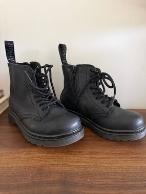 Dr. Martens Black Leather 8-Eye Lace-Up Boots